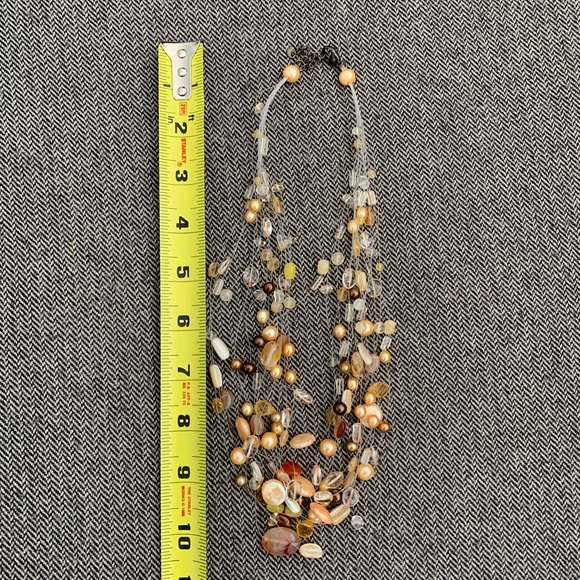 MULTI STRAND ILLUSION BEADED NECKLACE - Picture 7 of 7